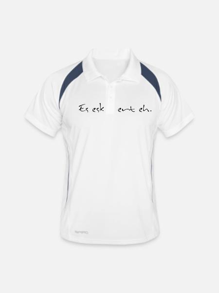 Eskalation - Männer Polo atmungsaktiv - Weiß/Navy - Vorne