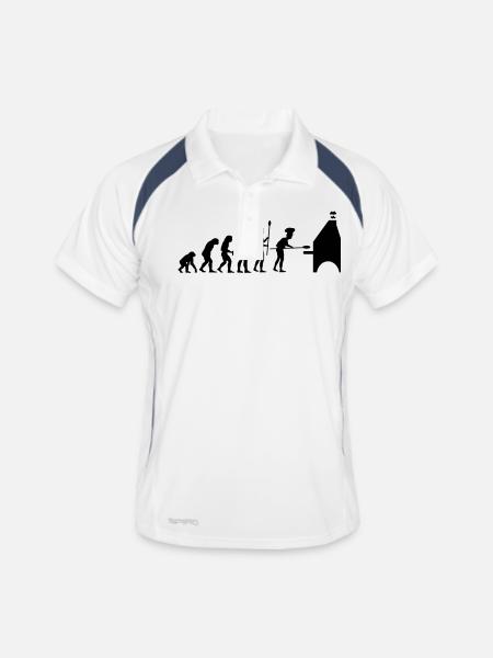 evolution pizza - Polo respirant Homme - blanc/marine