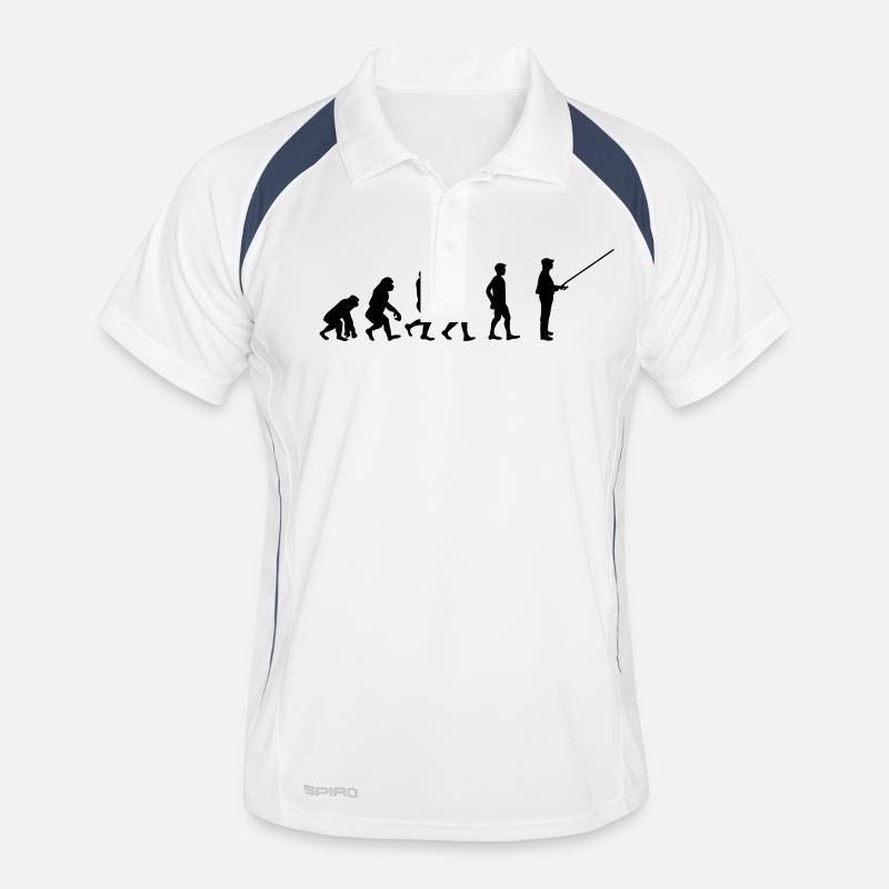 Evolution Angler - Männer Polo atmungsaktiv - Weiß/Navy
