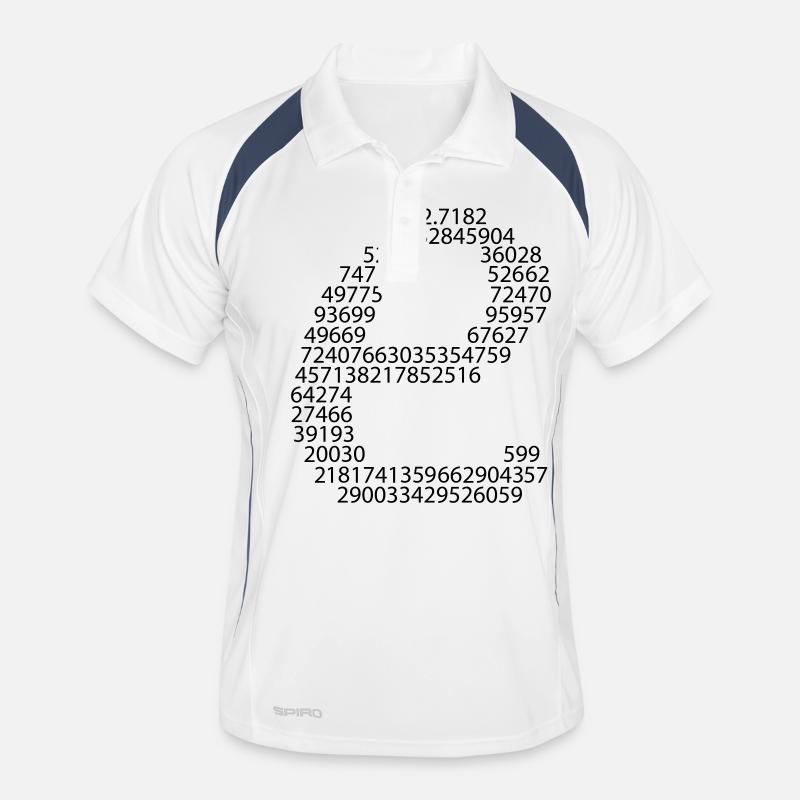 e eulersche zahl - Männer Polo atmungsaktiv - Weiß/Navy