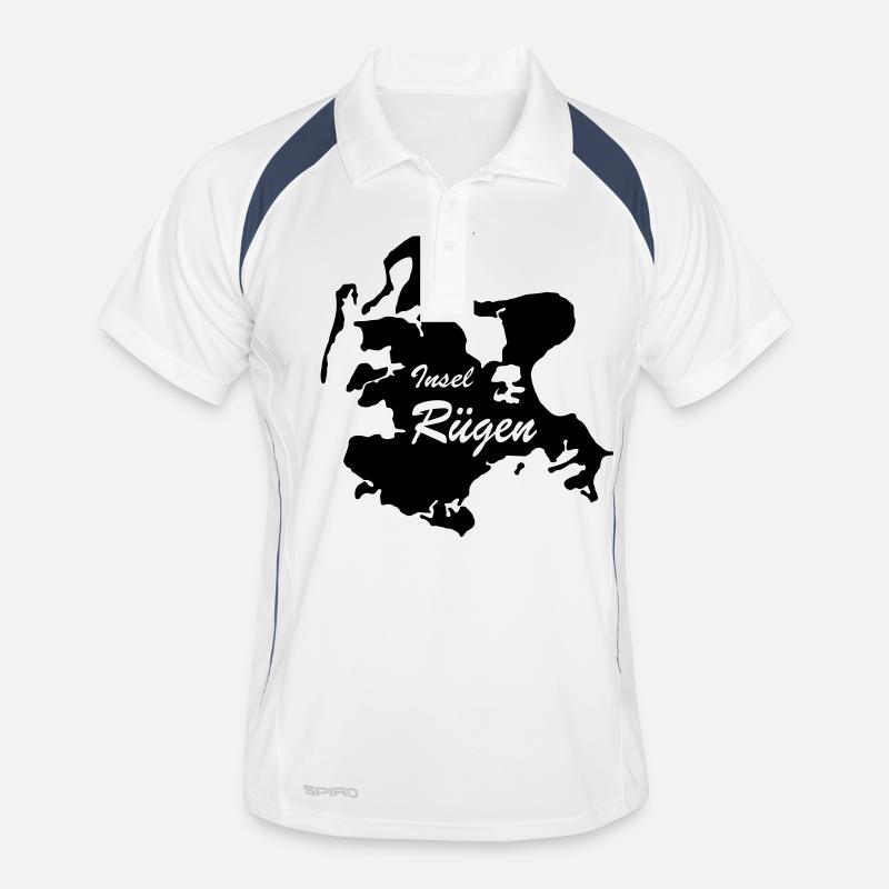 Rügen - Männer Polo atmungsaktiv - Weiß/Navy