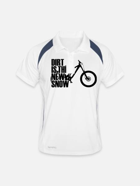 dirt is the new snow - Männer Polo atmungsaktiv - Weiß/Navy - Vorne