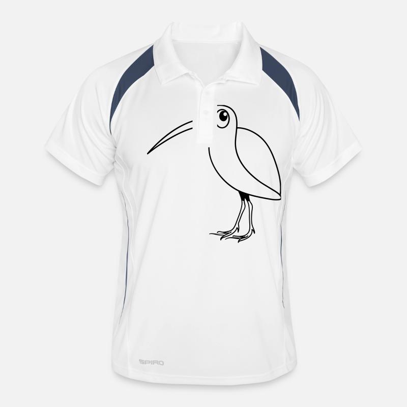 Schnepfe Vogel Tier witzig süss Design Männer Polo atmungsaktiv
