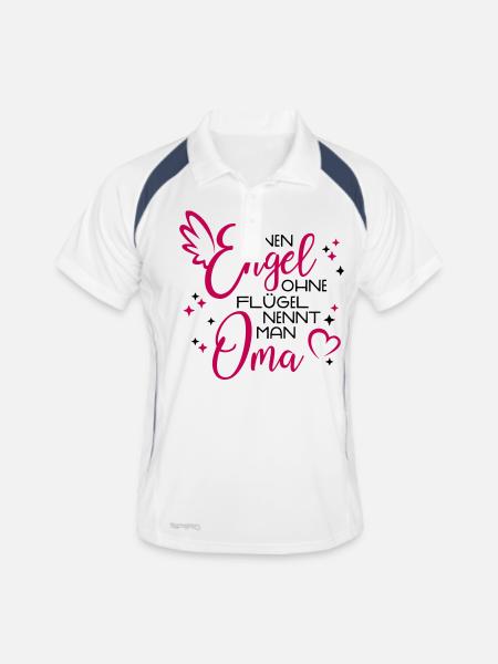 Angel without wings, called Granny - Men's Polo breathable - white/navy - Front