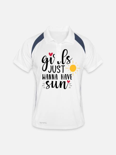 Les filles veulent juste avoir le soleil - Polo respirant Homme - blanc/marine - Devant