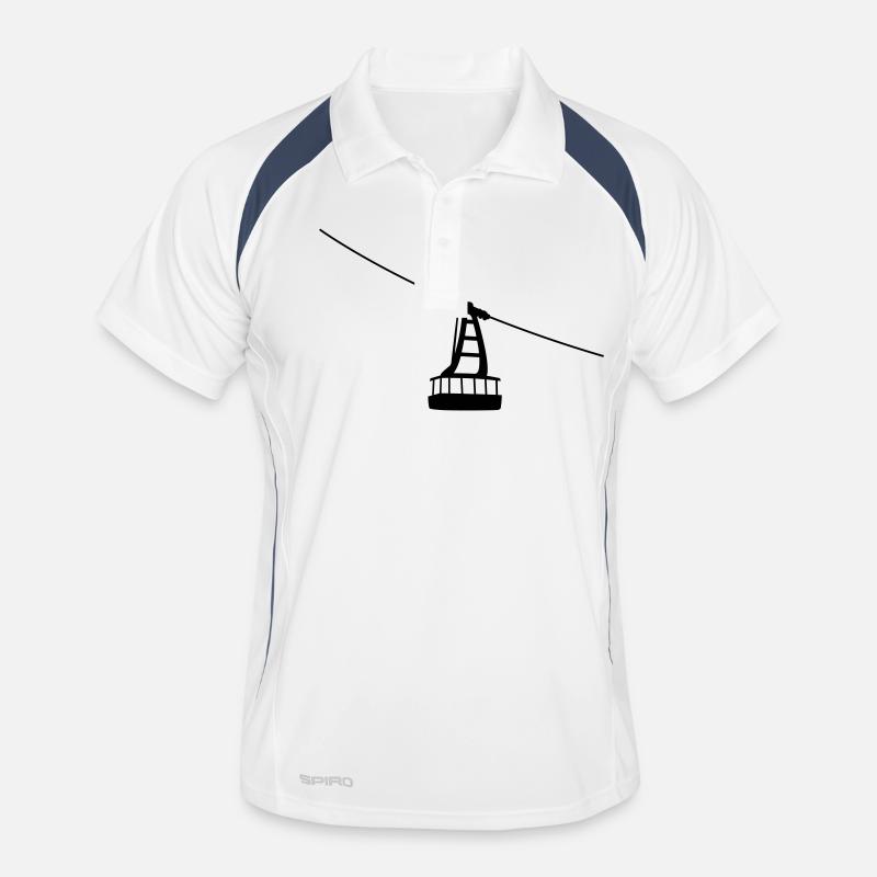 Die Gondel - Männer Polo atmungsaktiv - Weiß/Navy