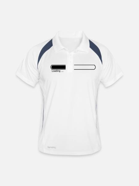 loading - Polo respirant Homme - blanc/marine