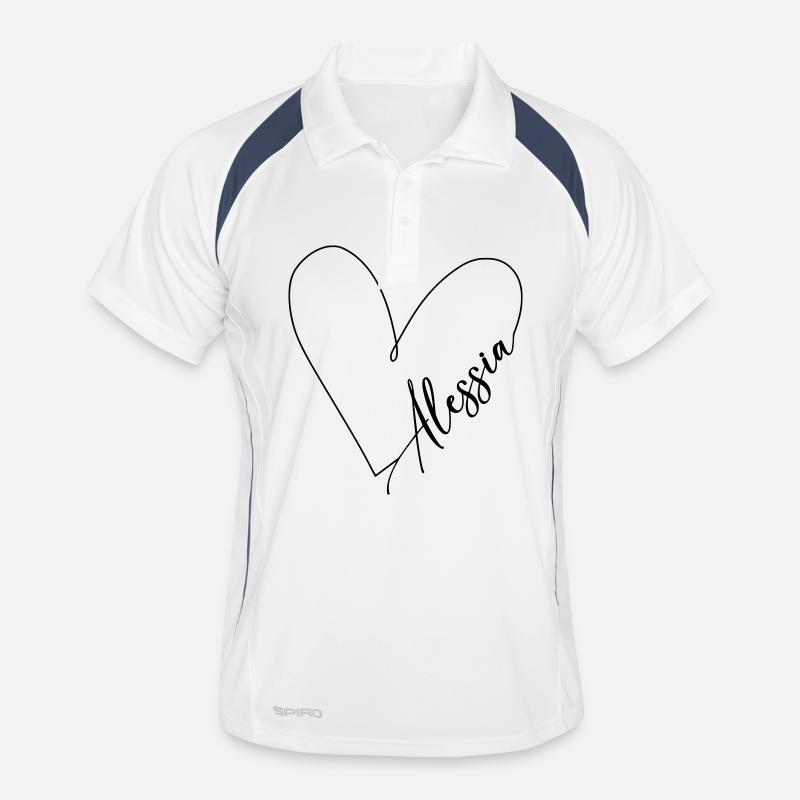 Alessia Name Heart Line - Men's Polo breathable - white/navy