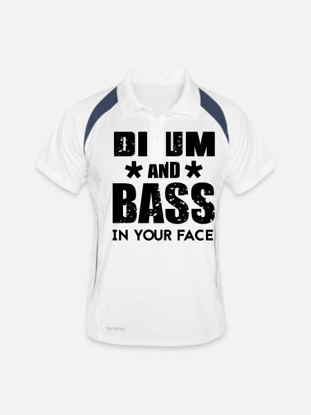 Drum n Bass Musique - Polo respirant Homme - blanc/marine - Devant