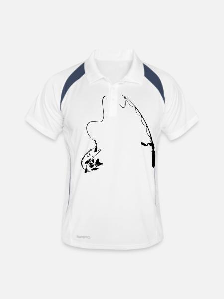 Rute & Hecht - Männer Polo atmungsaktiv - Weiß/Navy - Vorne