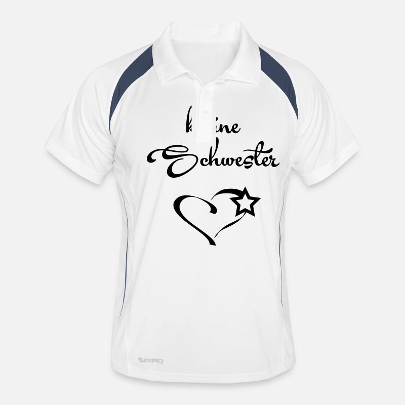 Kleine Schwester - Männer Polo atmungsaktiv - Weiß/Navy