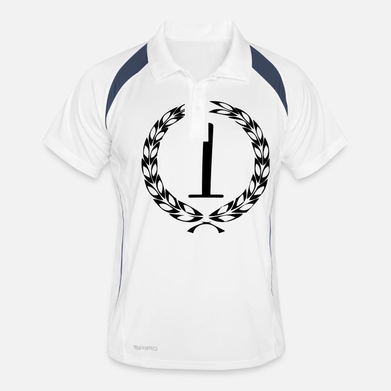 1 kranz - Männer Polo atmungsaktiv - Weiß/Navy