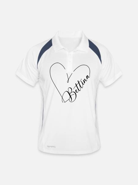 Bettina Name Heart Line - Men's Polo breathable - white/navy - Front