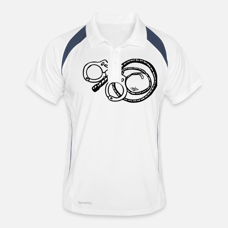 Cuff And Whip - Männer Polo atmungsaktiv - Weiß/Navy