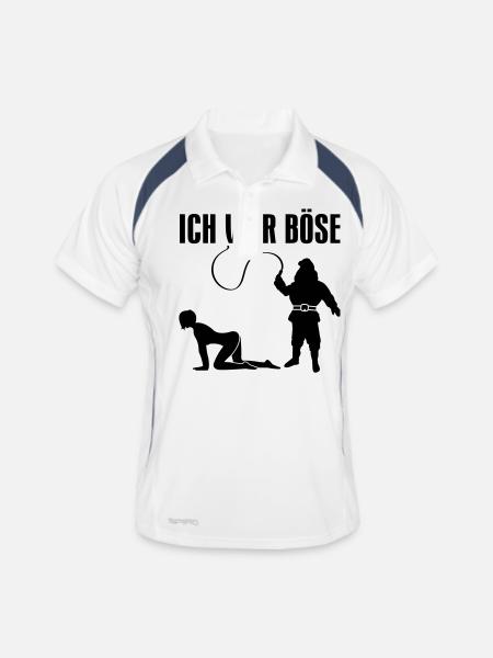 BÖSE - Männer Polo atmungsaktiv - Weiß/Navy - Vorne