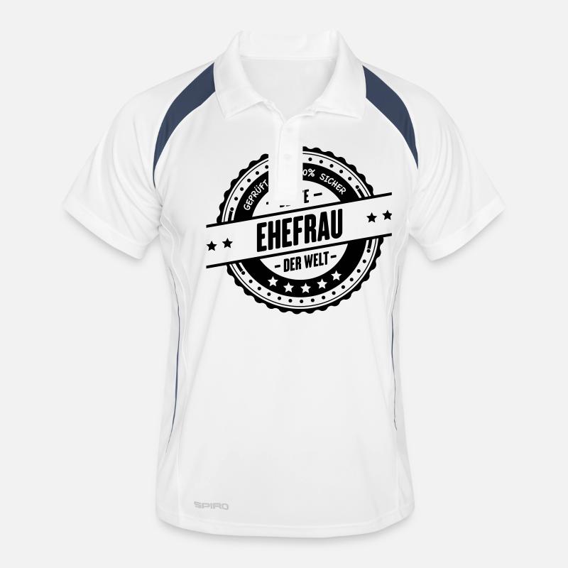 Beste Ehefrau - Männer Polo atmungsaktiv - Weiß/Navy