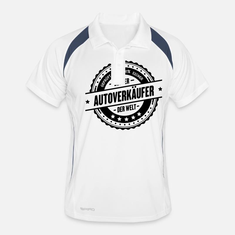 Bester Autoverkäufer - Männer Polo atmungsaktiv - Weiß/Navy