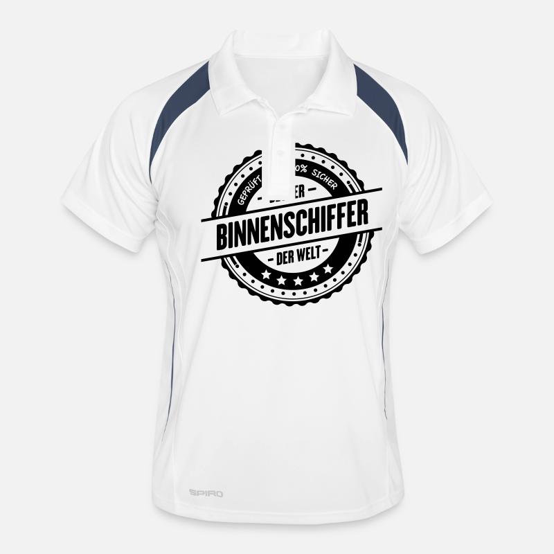 Bester Binnenschiffer - Männer Polo atmungsaktiv - Weiß/Navy