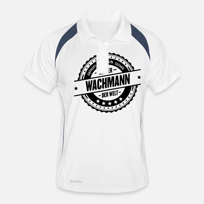 Bester Wachmann - Männer Polo atmungsaktiv - Weiß/Navy
