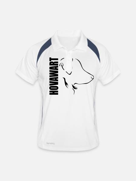 HOVAWART PROFIL - Männer Polo atmungsaktiv - Weiß/Navy - Vorne