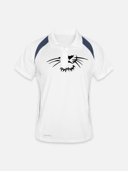 tiger - Männer Polo atmungsaktiv - Weiß/Navy - Vorne