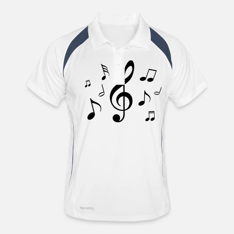 Music note - Männer Polo atmungsaktiv - Weiß/Navy