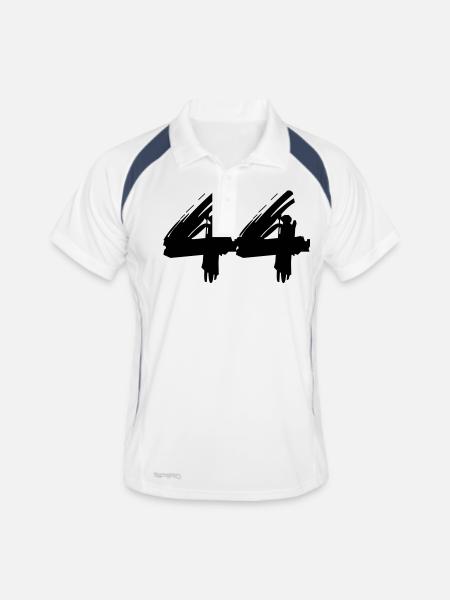 Brushed 44 - Männer Polo atmungsaktiv - Weiß/Navy - Vorne