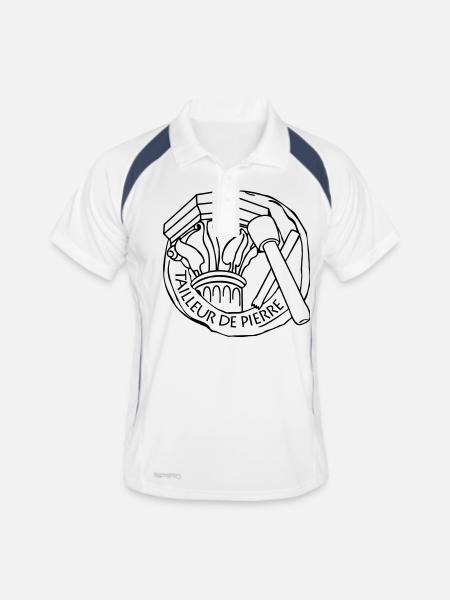 TailleurDePierre - Polo respirant Homme - blanc/marine - Devant