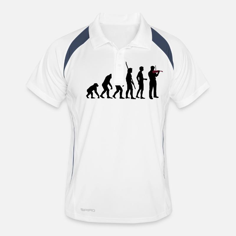 evolution_geiger - Men's Polo breathable - white/navy