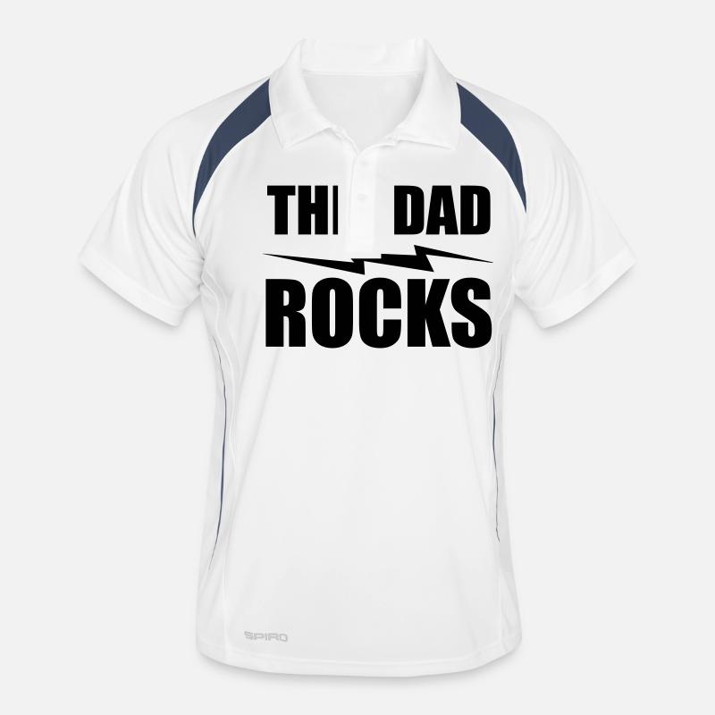 this dad rocks - Männer Polo atmungsaktiv - Weiß/Navy