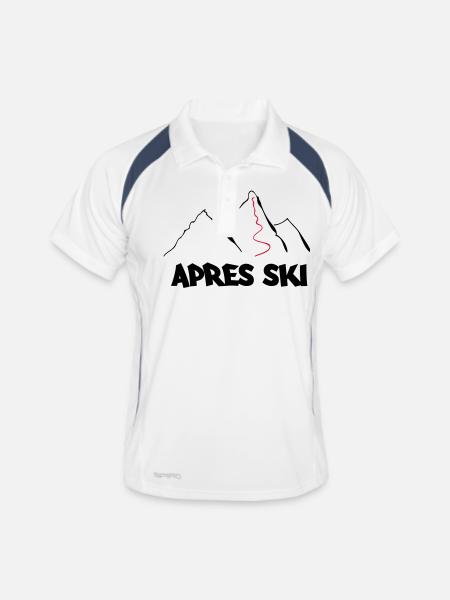 apres - Polo respirant Homme - blanc/marine - Devant