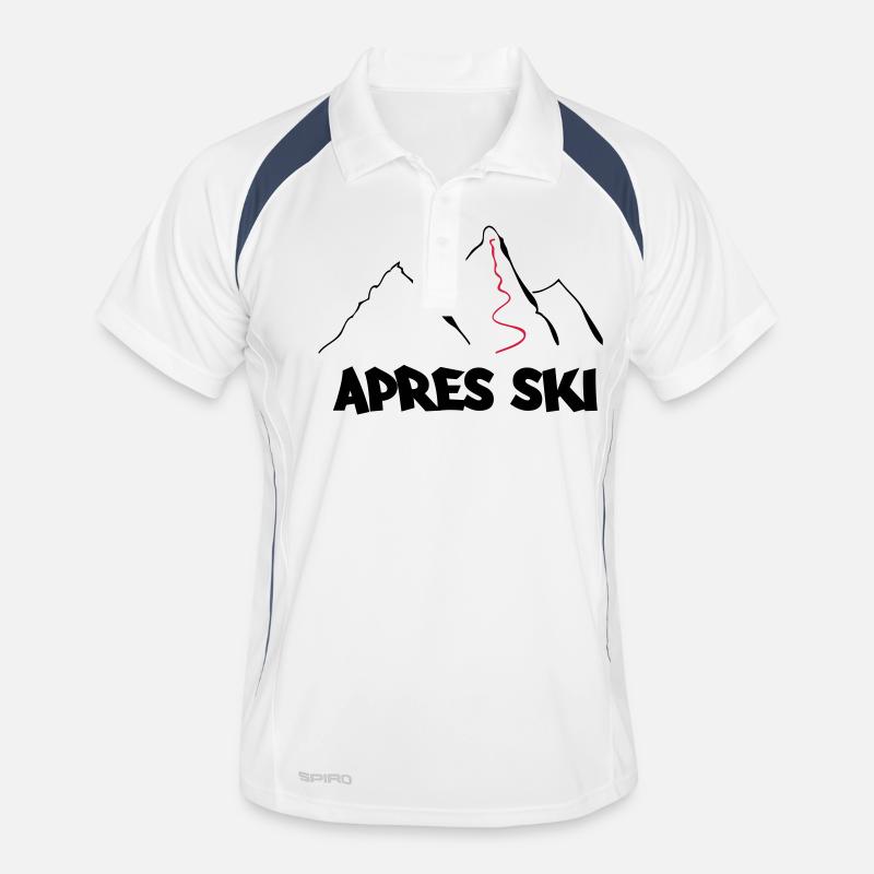 apres ski - Männer Polo atmungsaktiv - Weiß/Navy