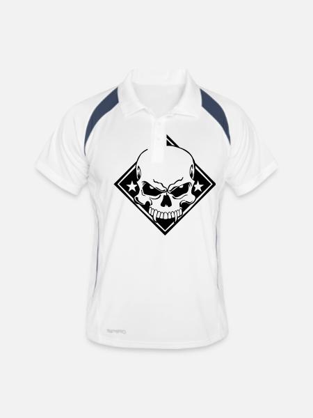 Evil Skull - Polo respirant Homme - blanc/marine