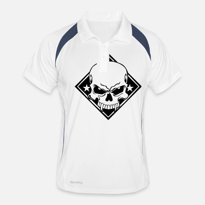 Evil Skull - Men's Polo breathable - white/navy