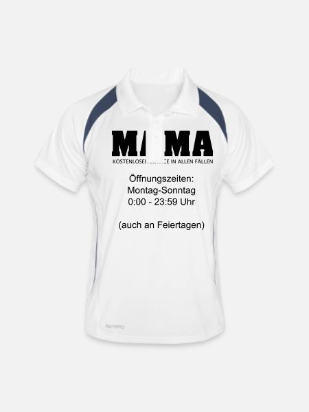 Mama Beruf 24/7 Service Tag und Nacht 1c - Männer Polo atmungsaktiv - Weiß/Navy - Vorne