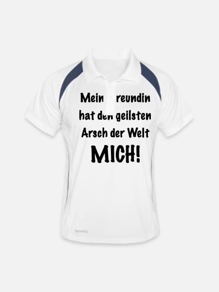 cul bandant - Polo respirant Homme - blanc/marine - Devant