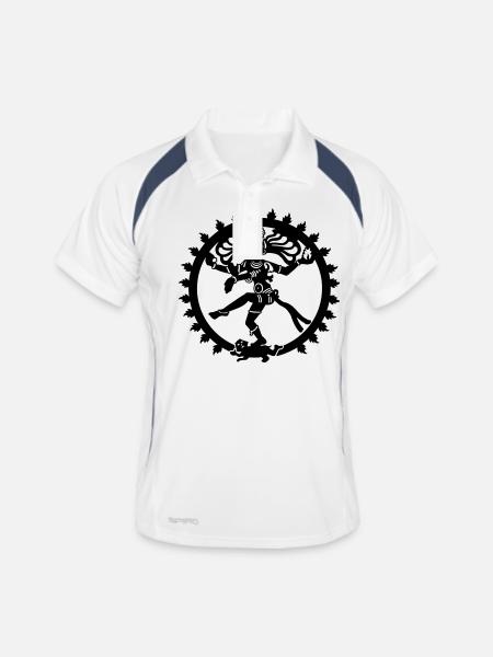 shiva zen india god of dance yoga zen - Polo respirant Homme - blanc/marine - Devant