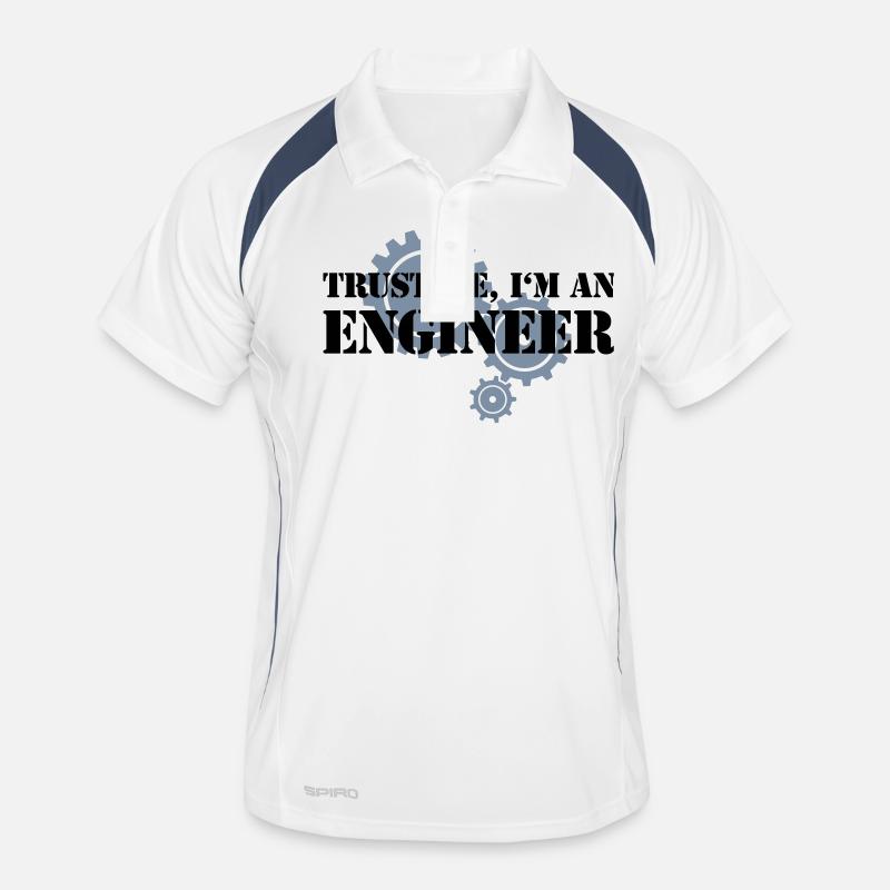 Trust me, I'm an engineer - Männer Polo atmungsaktiv - Weiß/Navy