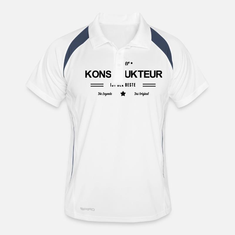 Bester Konstrukteur - Männer Polo atmungsaktiv - Weiß/Navy