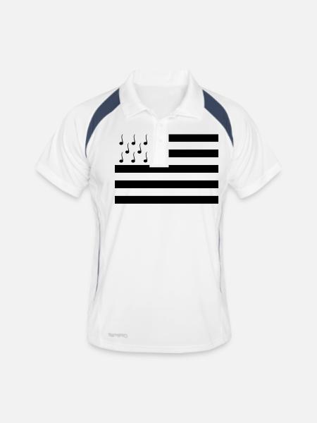 Drapeau Bretagne musique - Polo respirant Homme - blanc/marine - Devant