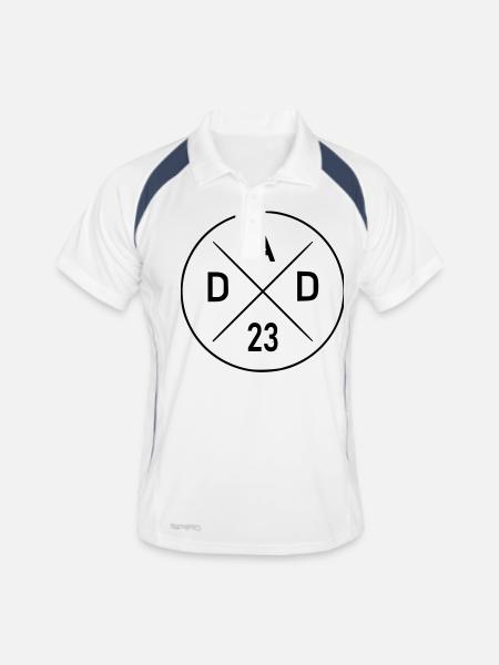 Papa 23 ans - Polo respirant Homme - blanc/marine - Devant