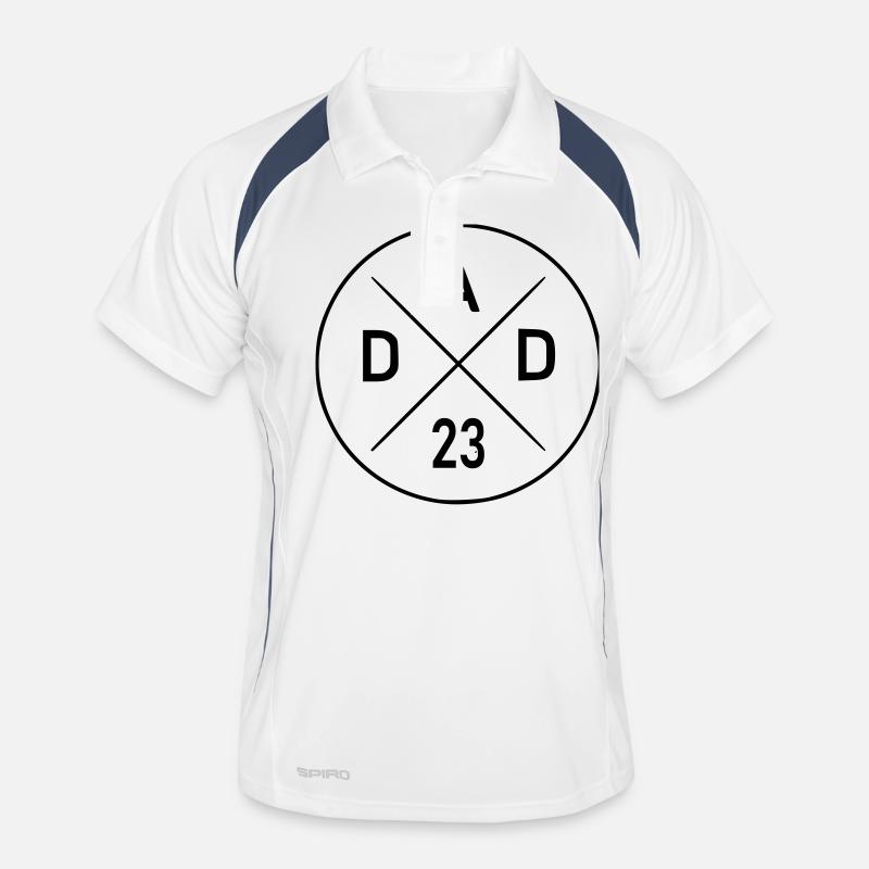 Dad 23 - Männer Polo atmungsaktiv - Weiß/Navy