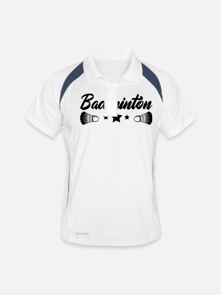 badminton - Polo respirant Homme - blanc/marine
