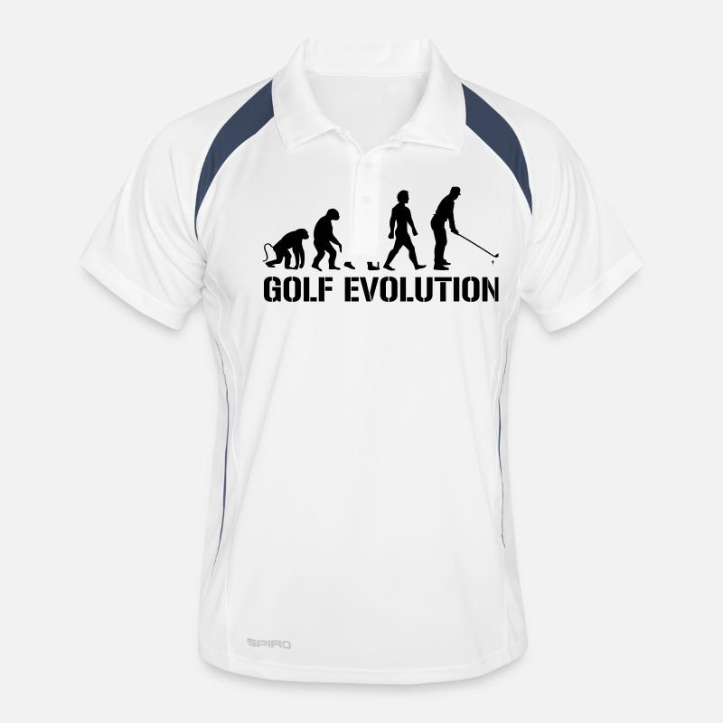 evolution golf - Männer Polo atmungsaktiv - Weiß/Navy