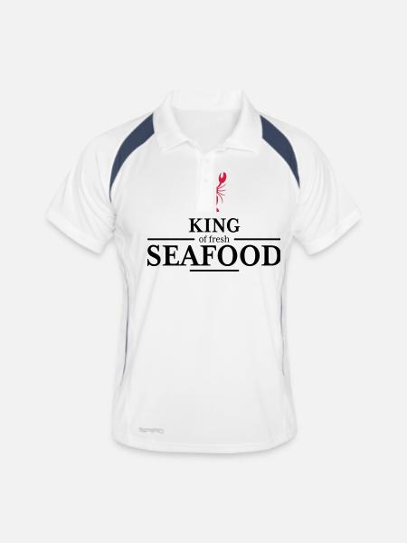 roi des fruits de mer - Polo respirant Homme - blanc/marine - Devant
