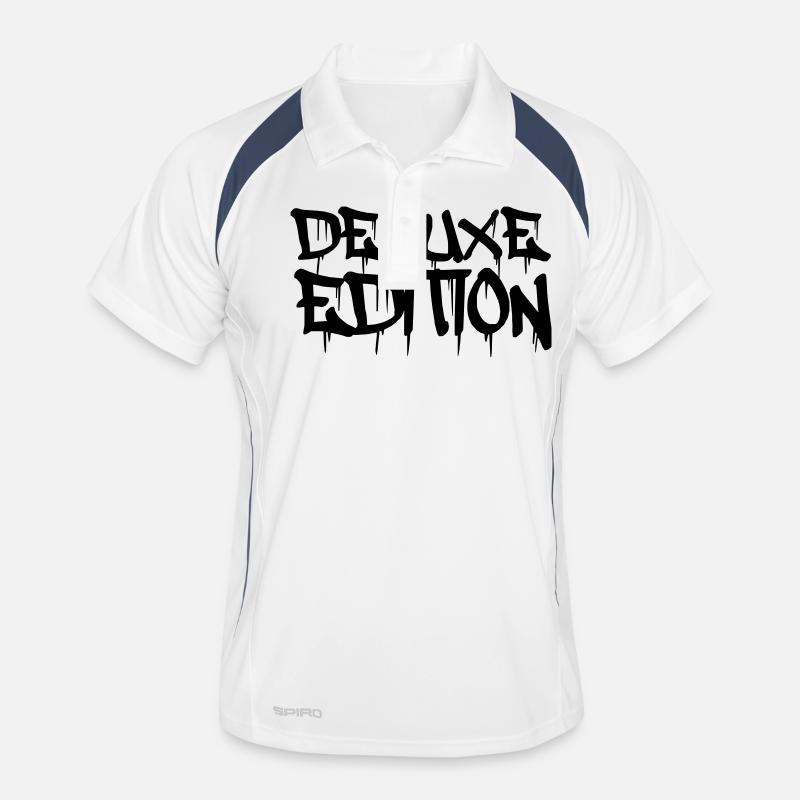 Deluxe Edition - Männer Polo atmungsaktiv - Weiß/Navy