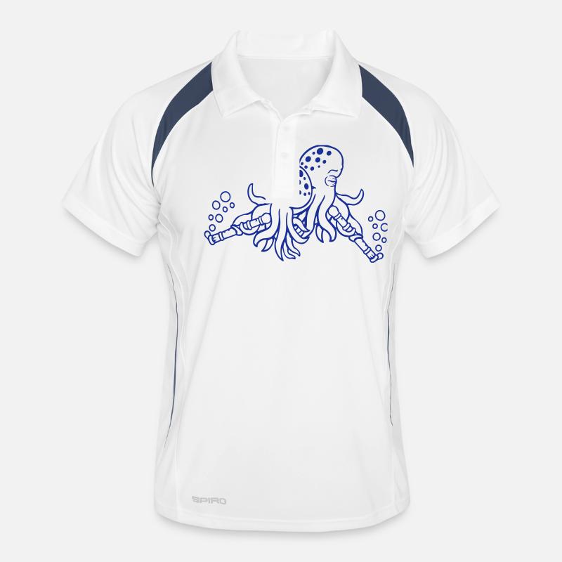 2 Octopus Flute Music Play Bubbles Band Team Men's Polo breathable