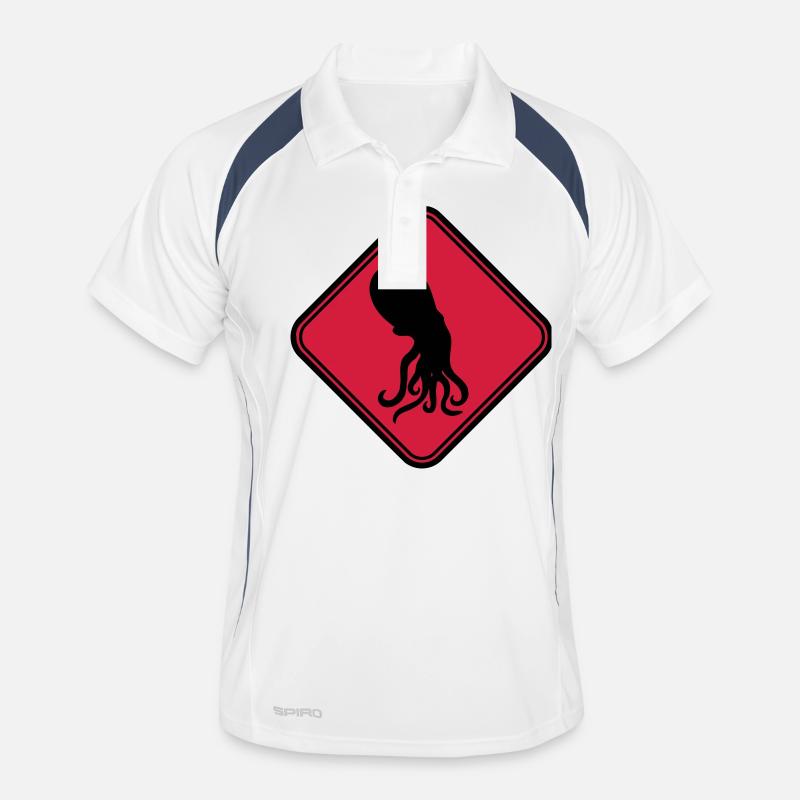 Octopus Danger Sign Caution Warning - Men's Polo breathable - white/navy