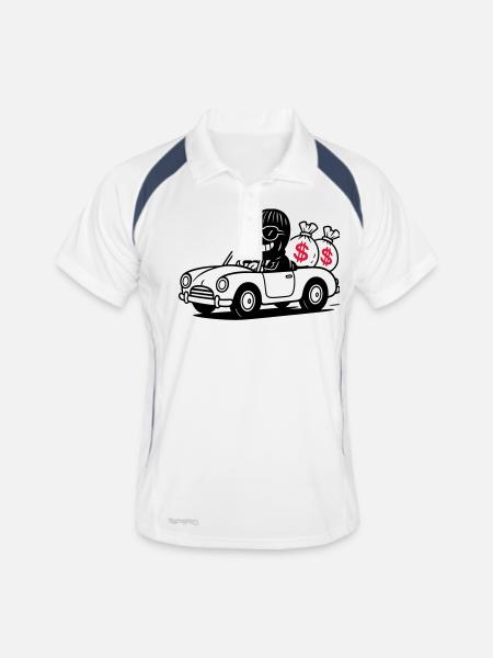 Bank Robber Gangster Funny - Men's Polo breathable - white/navy - Front