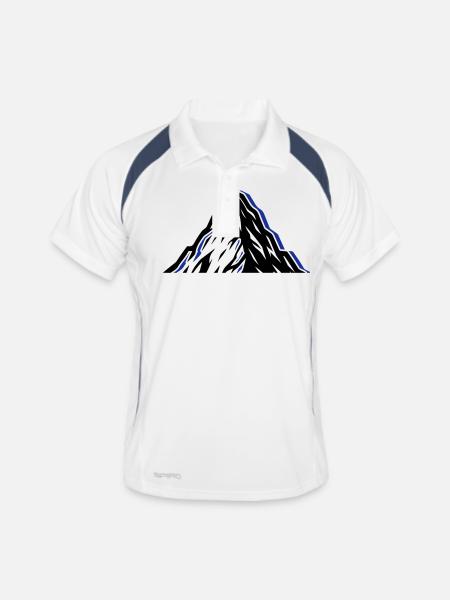 Mountains icon - Men's Polo breathable - white/navy - Front